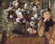 Edgar Degas Woman and chrysanthemum oil painting picture wholesale